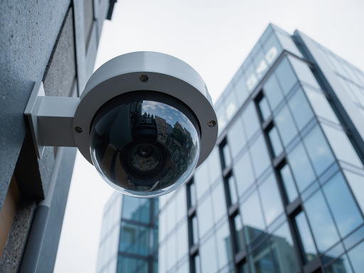 智能监控摄像头产品展示，球形设计，金属质感外壳，体现高端科技感